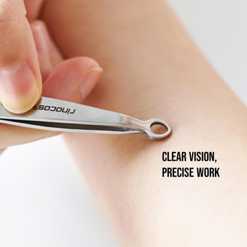 [Premium Hand-Made] Tweezers for women facial hair - Round tip Tweezers, Eyebrow Tweezers, 304 Surgical-grade Stainless Steel for Safety, Precision tweezers, Facial Hair for Men & Women