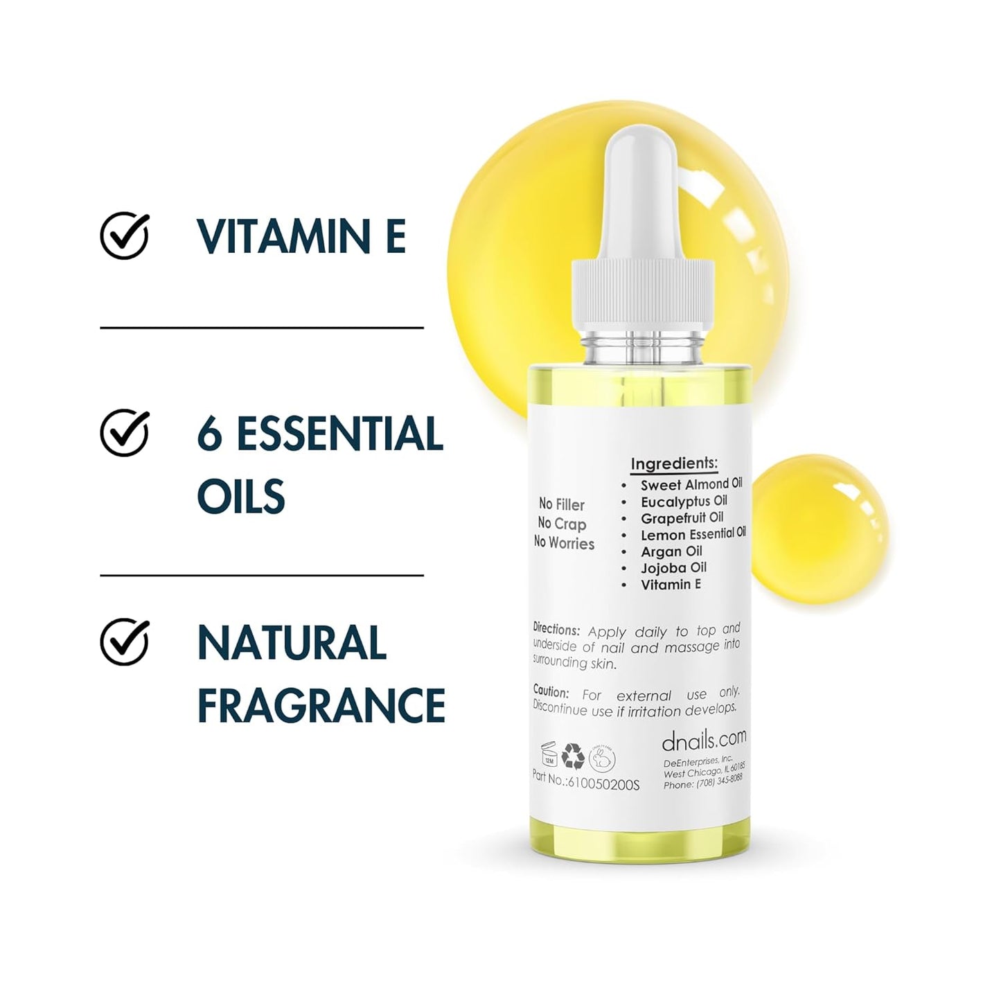 Cuticle Care Kit - Citrus Scented Cuticle Remover, Nourishing Cuticle Oil & Metal Pusher Tool | Salon-Grade Nail Care Essentials