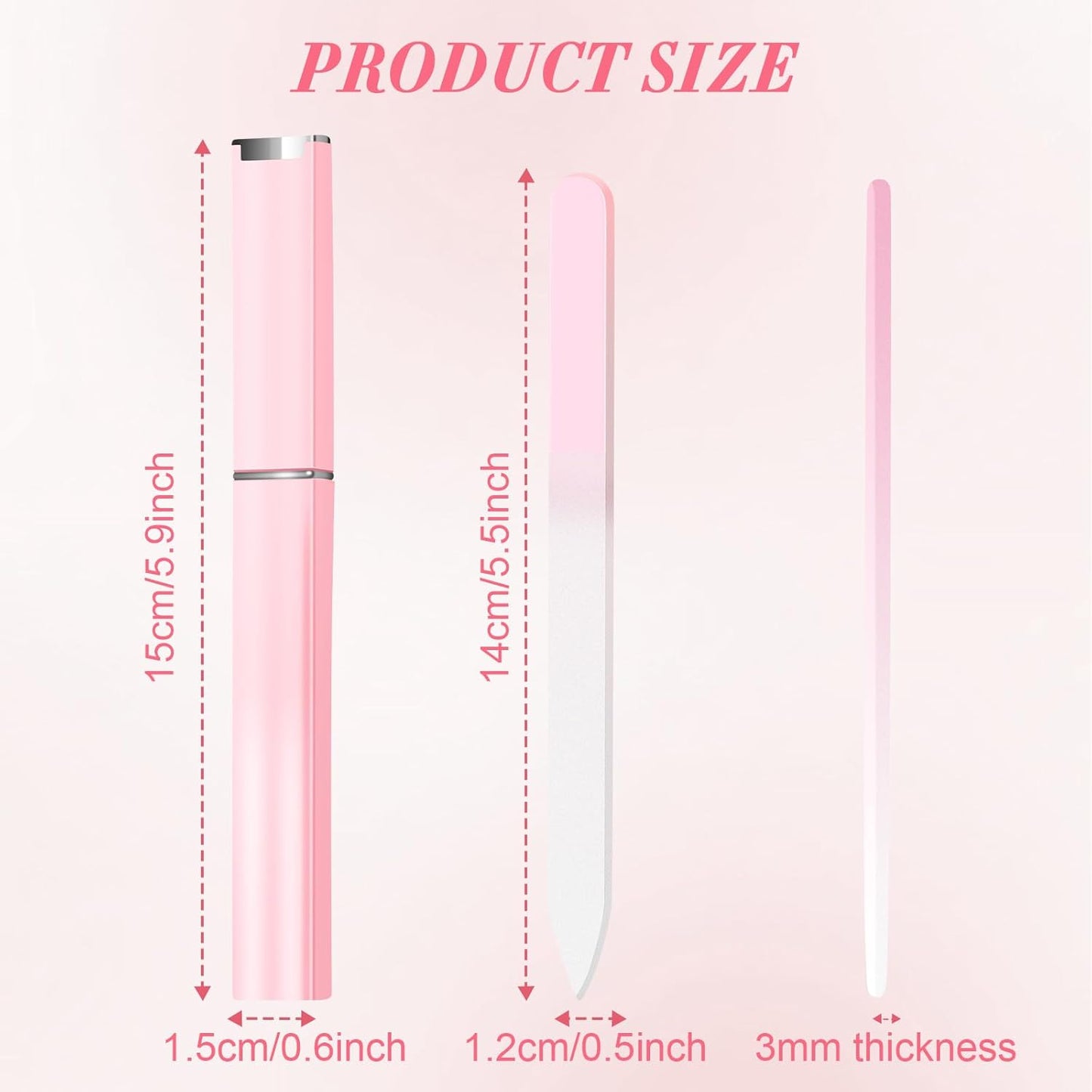 NICEMOVIC Glass Nail File Set - 6 Pack for Natural Nails | Perfect Gift for Women, Teens & Girls