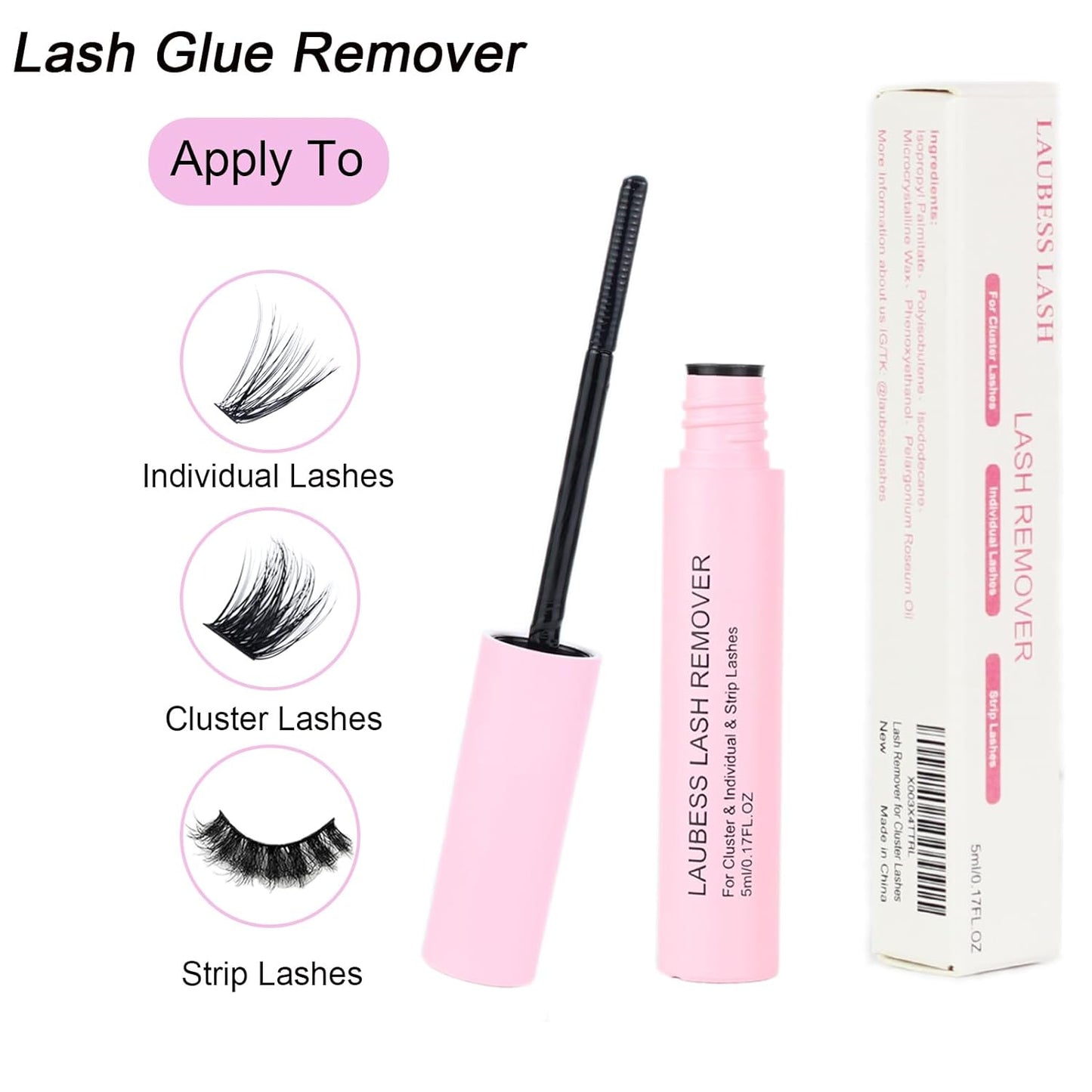 Lash Remover for Cluster Lashes - 5ml DIY Eyelash Extension Adhesive Remover for Home Use
