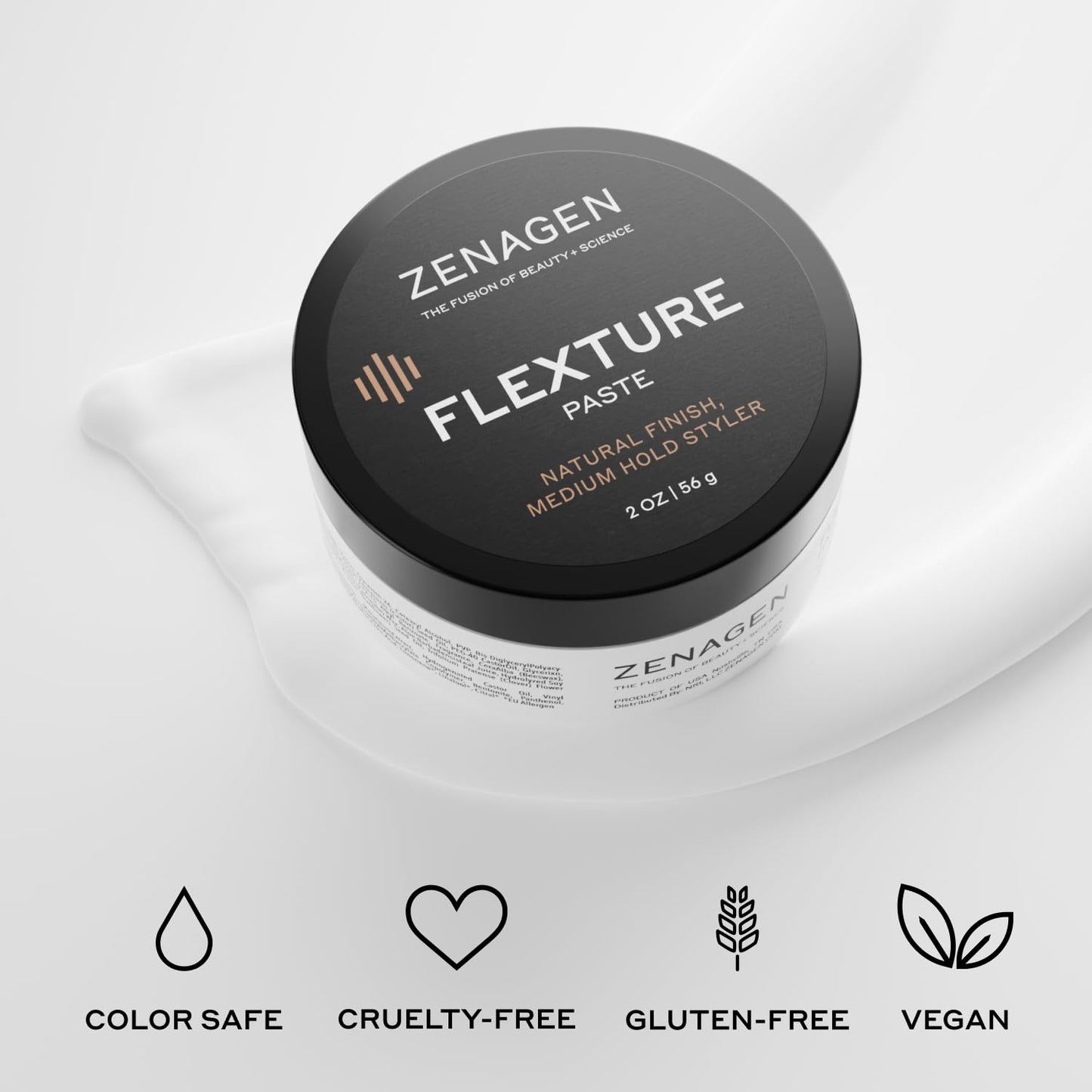 ZENAGEN Men's Trio Kit for Fine & Thinning Hair - Plant-Based Shampoo, Densifying Serum & Flexture Paste, 1 Set