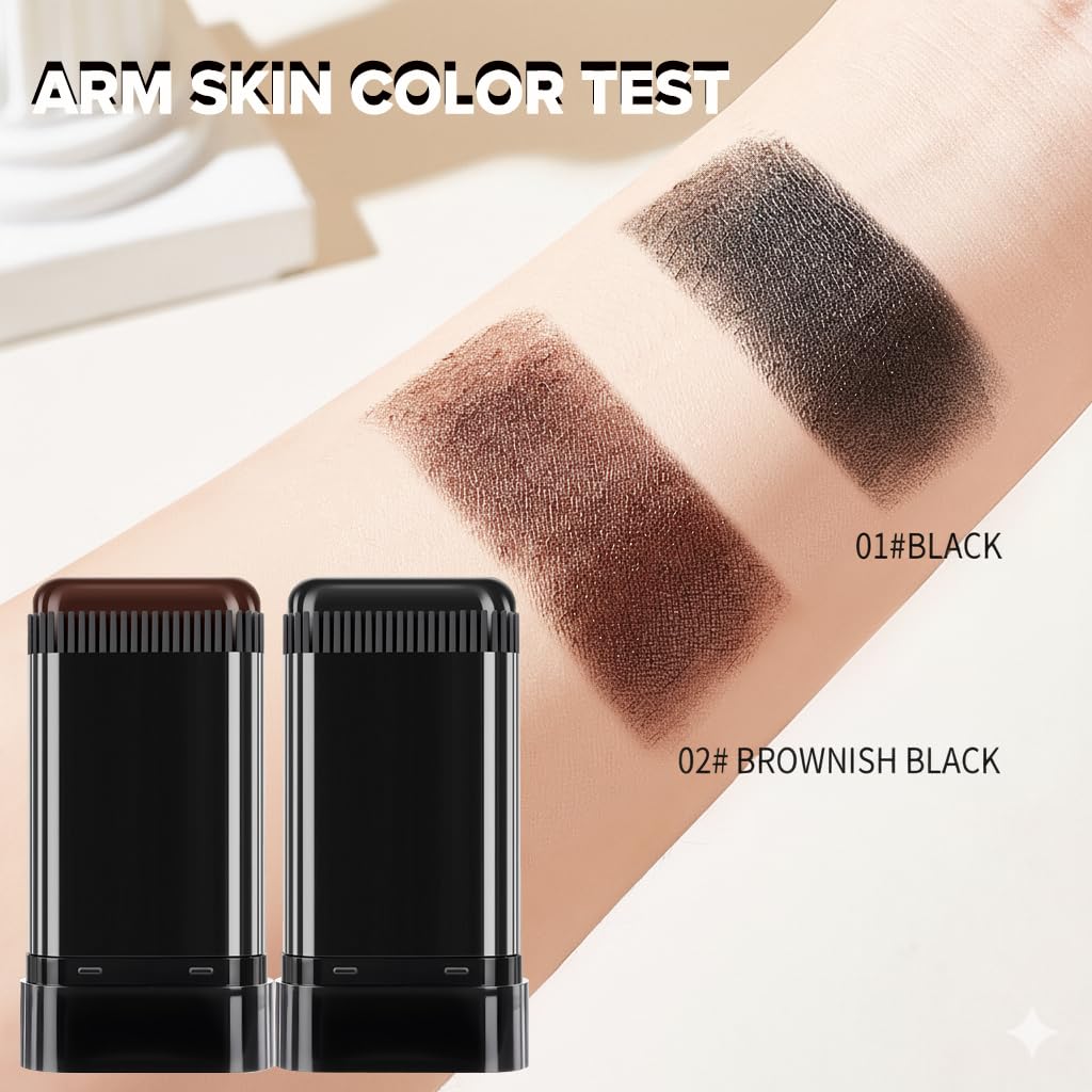 Root-Touch-Up Hair Color Stick & Comb - Instant Waterproof Black Dye for Gray Coverage | Portable 2-in-1 Cream Formula