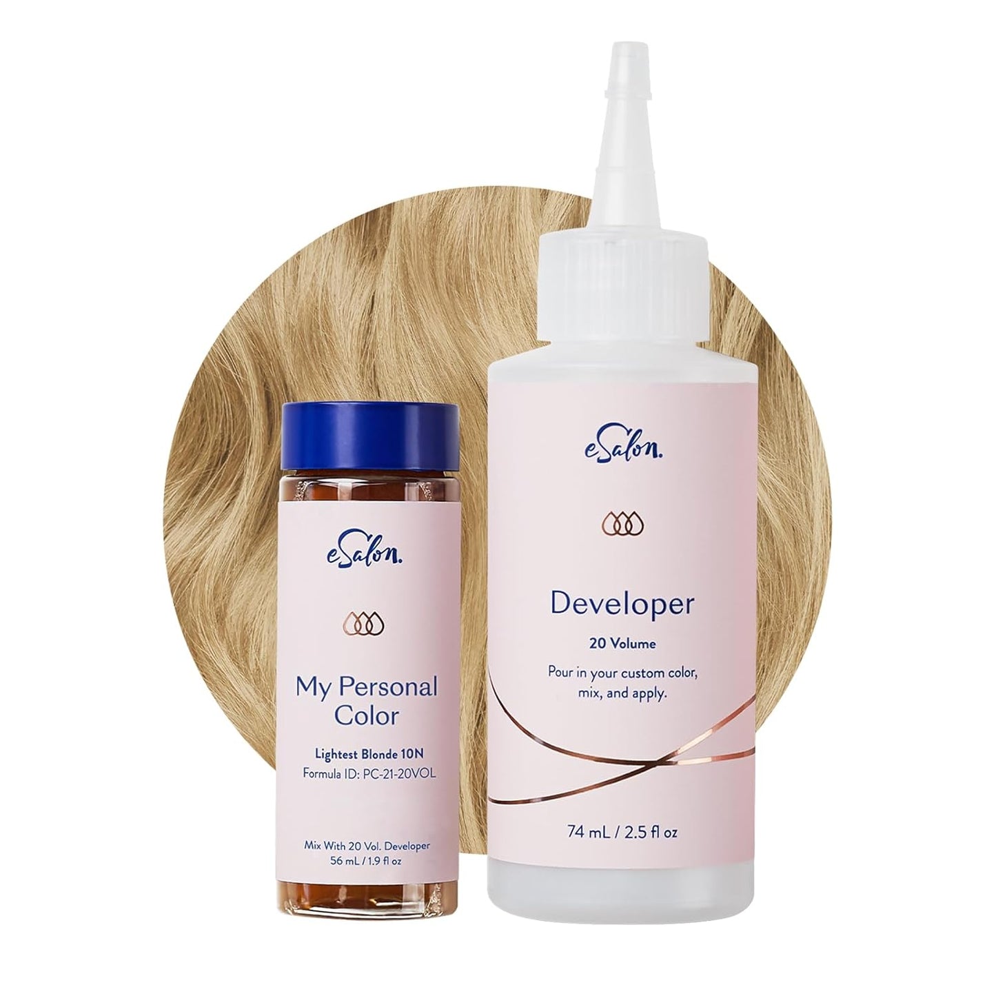 Permanent Hair Color Kit - Dark Blonde Copper Gold | Ammonia-Free Dye for 100% Gray Coverage