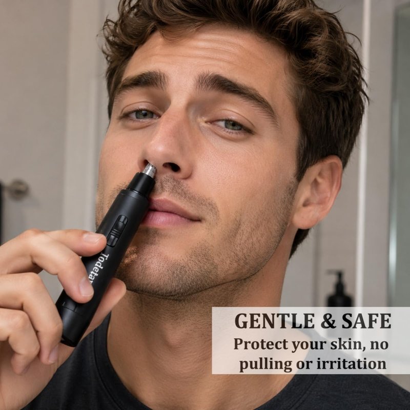 Todetana Nose Hair Trimmer for Men & Women, Painless Electric Nose & Ear Hair Trimmer, 360° Precision Trimming, USB Rechargeable, Easy Clean, Portable Grooming Tool, 2 Pack
