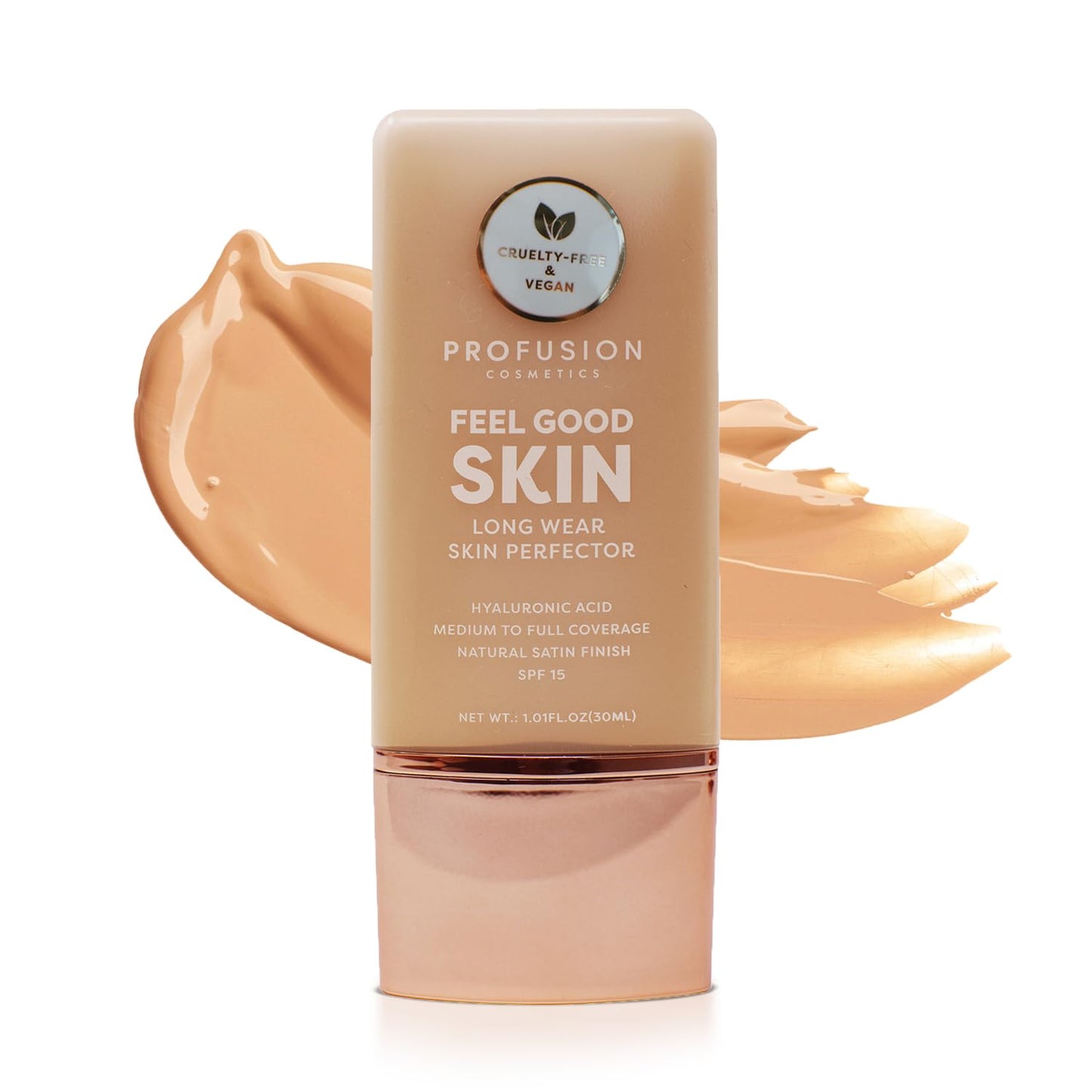 Profusion Cosmetics Lightweight Liquid Foundation - Flawless Radiance, Breathable Vegan Makeup for Uneven Skin Tone | Deep 1