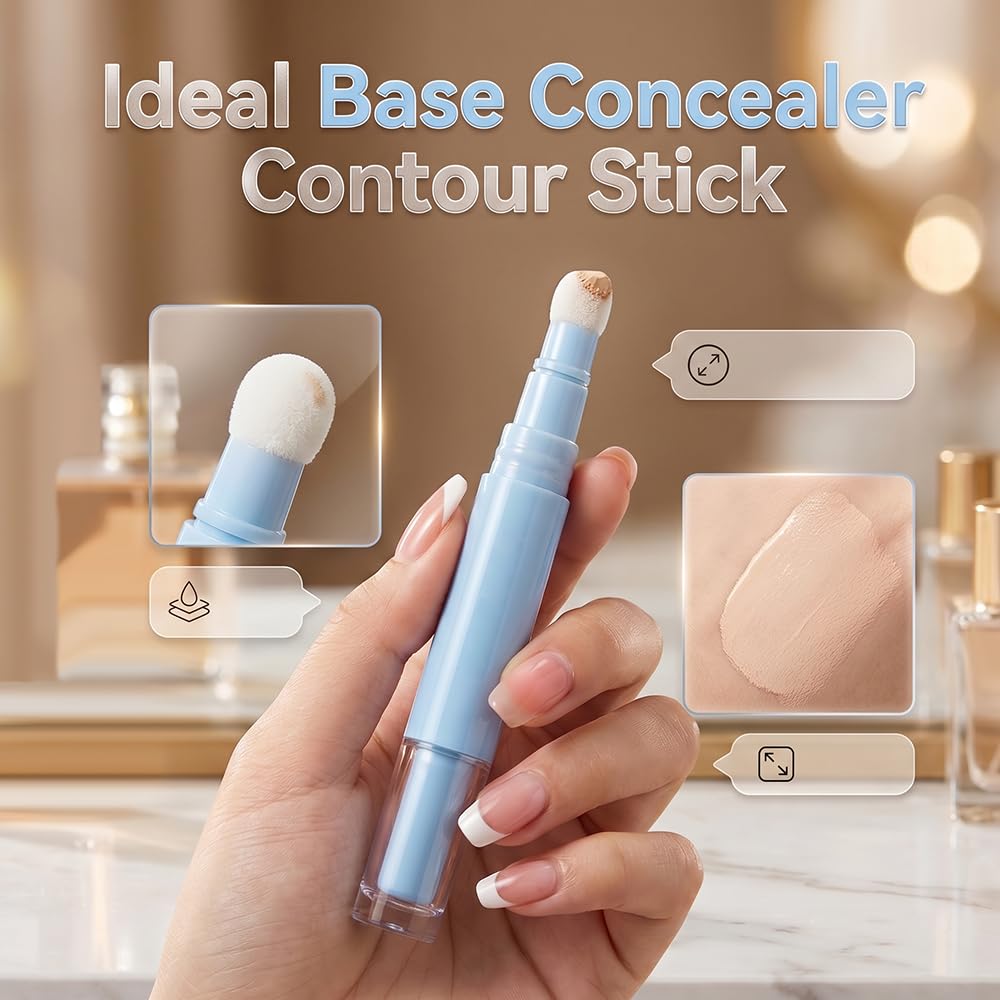 Liquid Foundation & Eye Concealer Pen - High Coverage, 24-Hour Long-Lasting | Shade 03 Beige