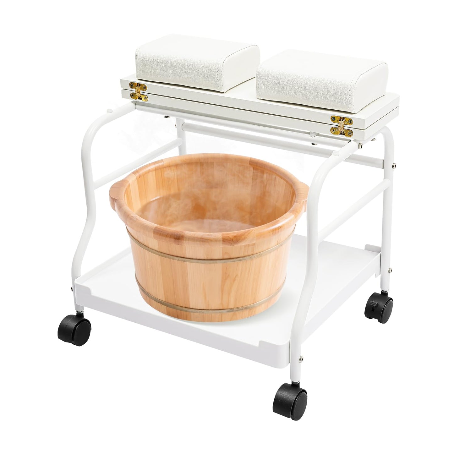 Beauty Salon Nail Or Foot Bath Spa Portable Trolley, Portable Pedicure Footrest Stool Cart for Salon Nail Foot Bath Spa