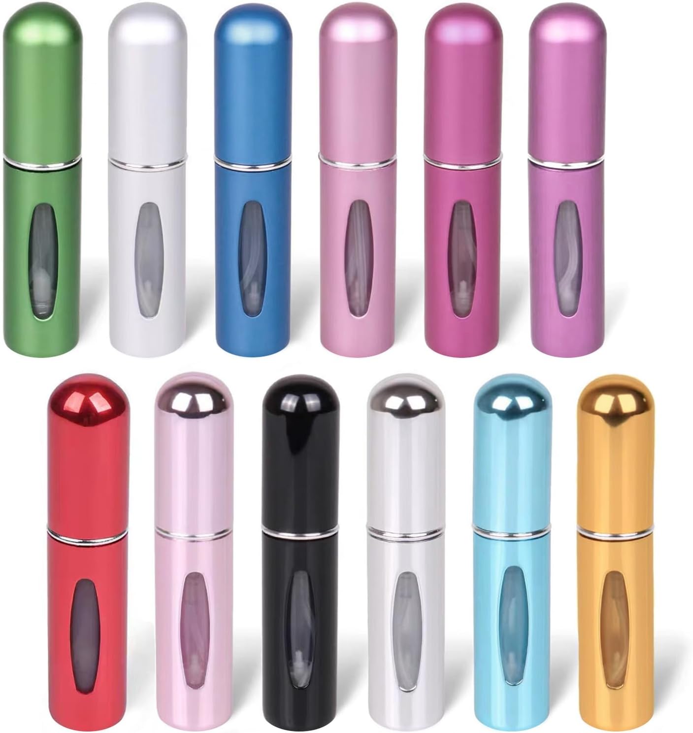 Travel Refillable Perfume Atomizer Bottles - 12 PCS Mini 5ml Portable Spray Containers | Multicolor Travel Accessories
