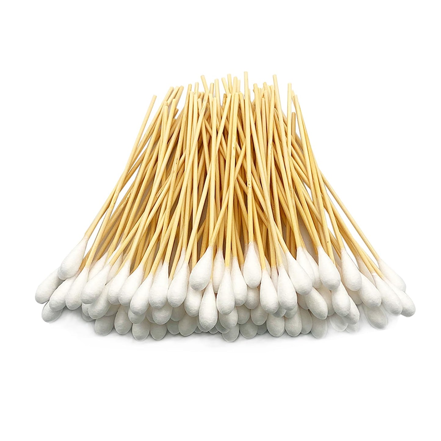 Large Cotton Swabs for Pet Care - 6 Inch Natural Cotton with Bamboo Sticks | 100 Pack