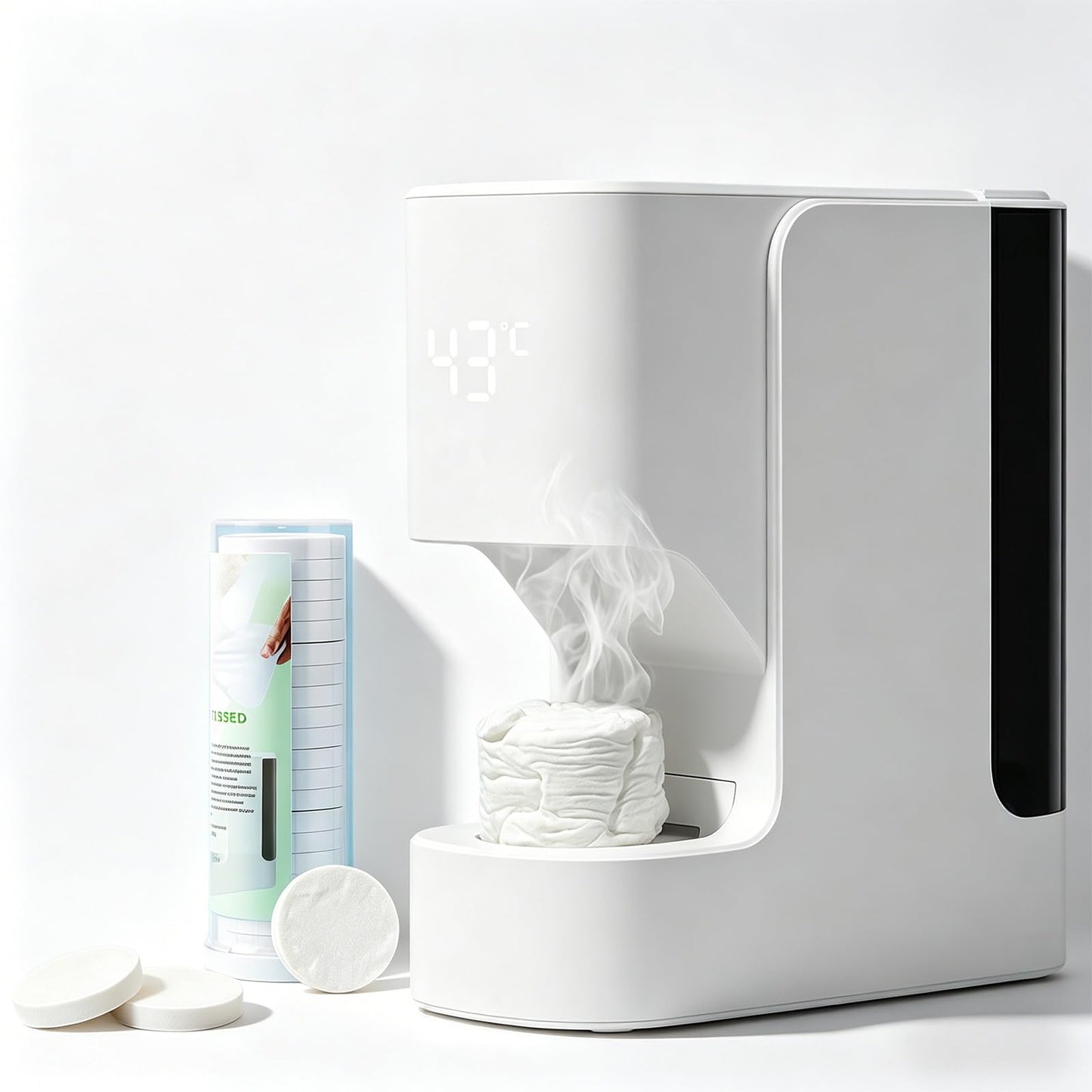 Hot Face Towel Dispenser, 2026 Upgrade, 5s Fast Heating & 55°C (131°F) Constant Temp, Smart Voice Alerts, Ultra-Quiet, Auto-Dry & Safe, Portable for Spa, Salon, Bathroom & Home (Towel 20PC)