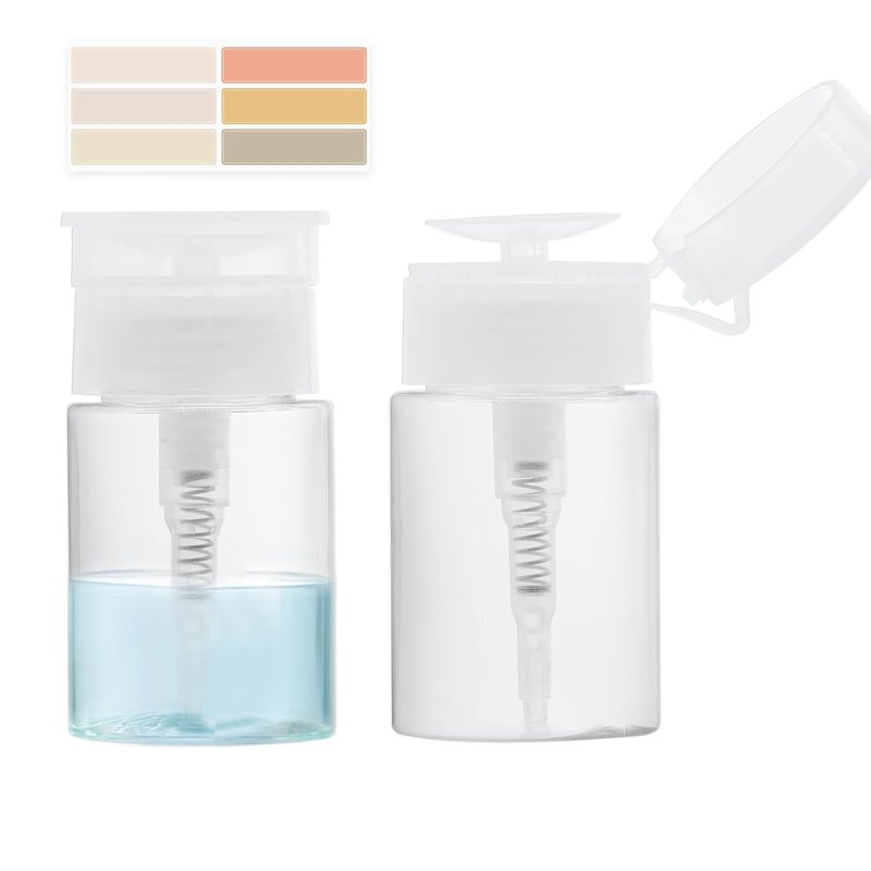 Push Down Pump Dispenser - 3 Pack Empty Bottles for Nail Polish, Makeup Remover, Facial Toner | 2.03oz/60ML