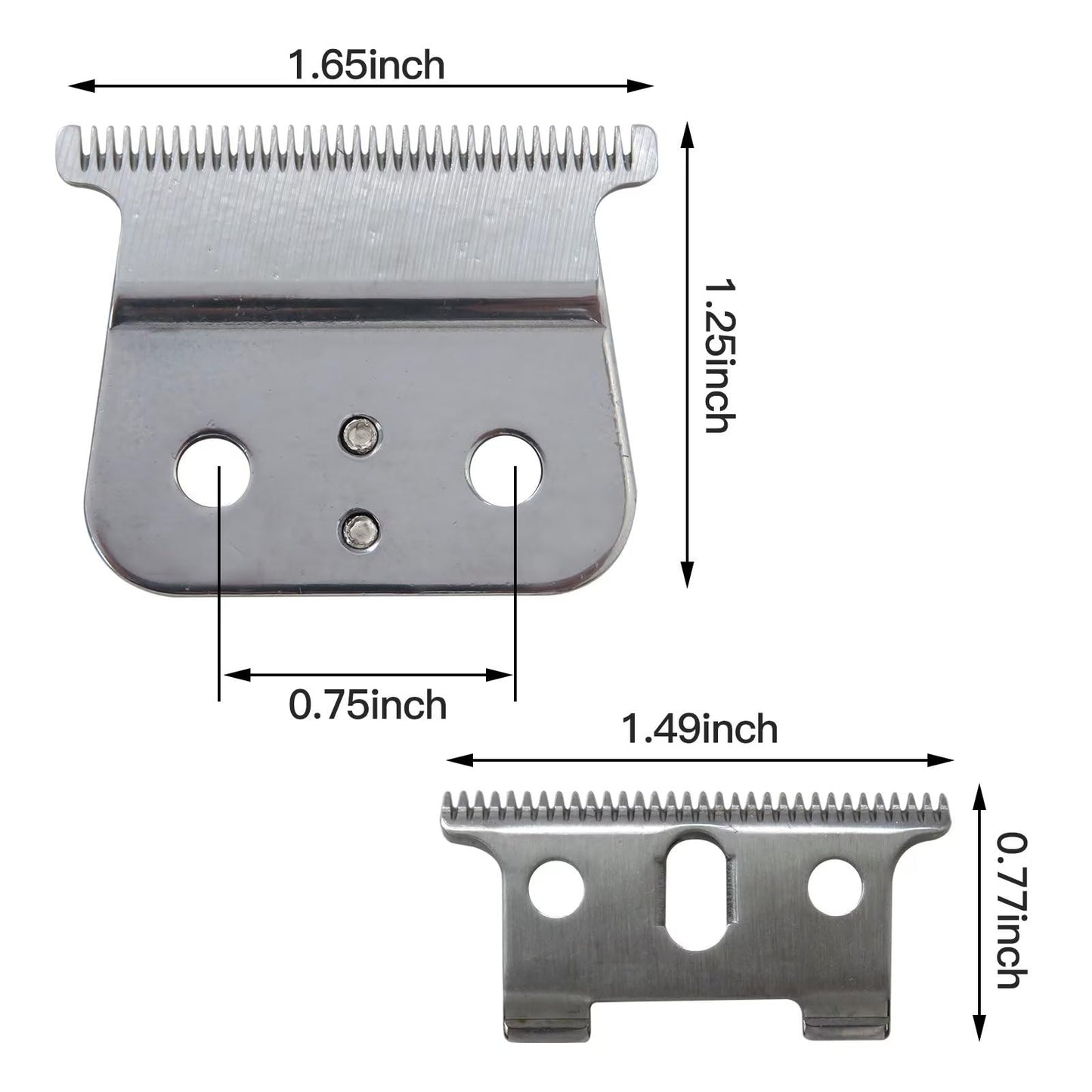 Updated 2 Pack T Out-liner Blades for Andis T Out-liner Trimmer, for GTX Replacement Blade with Brush, Steel T Blade Set with 4 Guards Guides for Hair Clippers Model #04710/04521, Silver by Vicue