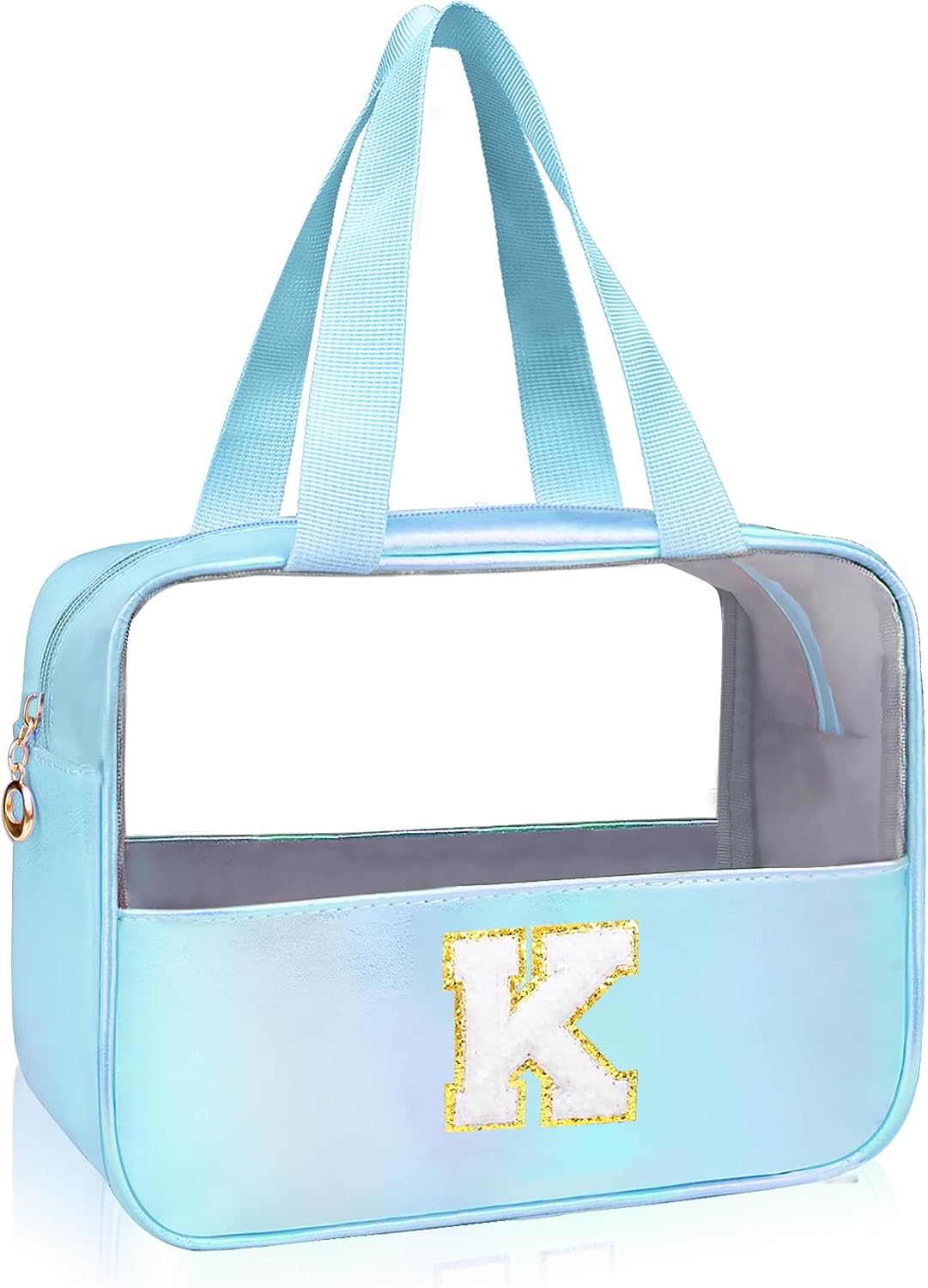 Personalized Pink Clear Makeup Bag - Large Cosmetic Organizer for Travel | Ideal Gift for Women & Girls