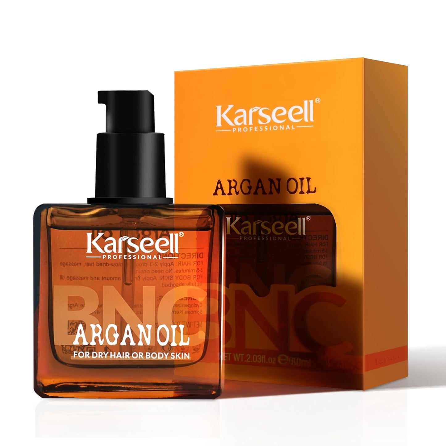 Karseell BNC Argan Oil Hair Treatment - Lightweight Leave-In Oil for Dry, Damaged & Frizzy Hair | Adds Shine & Smoothness