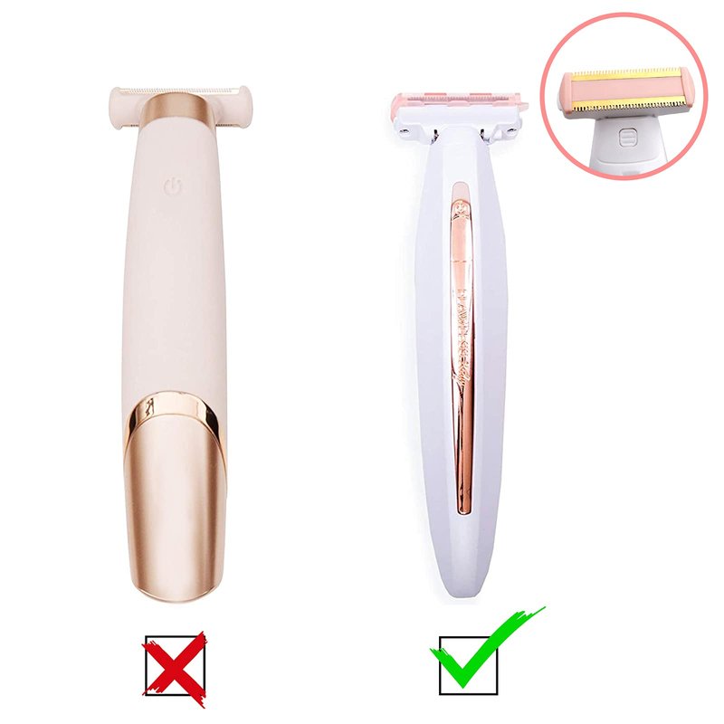 Women's Trimmer Razor Replacement Heads Compatible with Finishing Touch Flawless Body Rechargeable Ladies Shaver with a Velvet Bag and 2 Cleaning Brushes (Shaver Head 2PCS+Bag + 2 Brush)