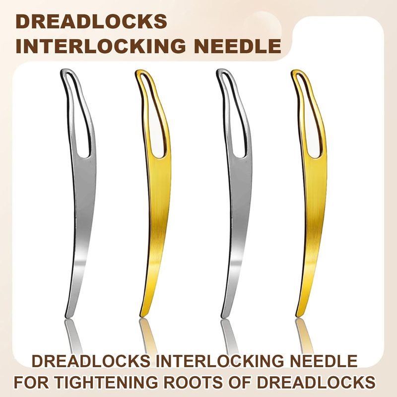 Interlocking Tool for Locs - Gold & Silver Crochet Needles | Dreadlock Maintenance Kit with Retightening Tool