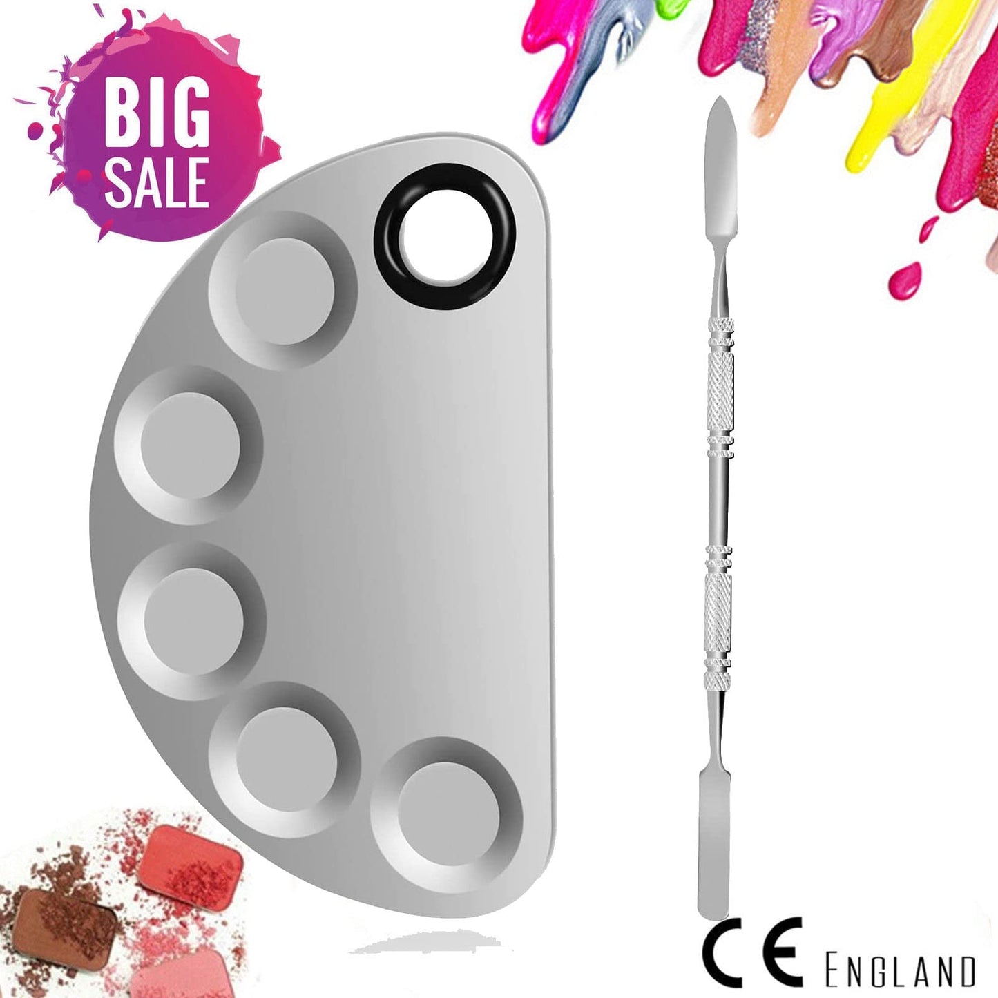Makeup Mixing Palette, Cosmetic Mixing Palette Blending Palettes with Spatula Tool Mixing Foundation,Eyeshadow,Nail Gel