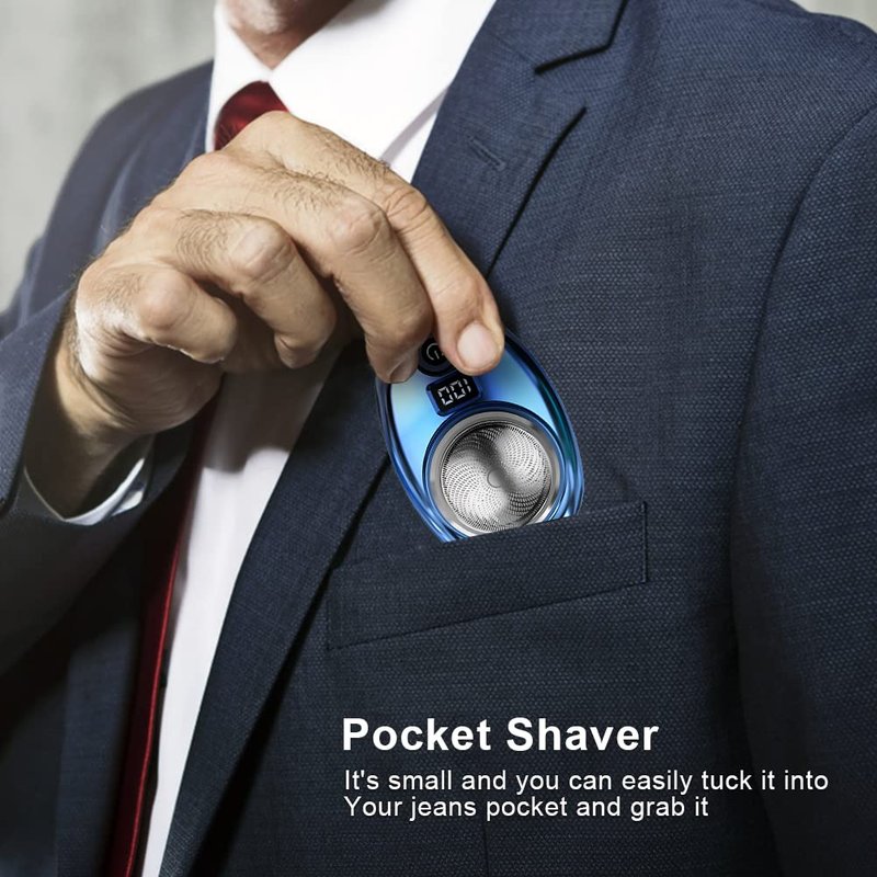 New Upgrade Mini Electric Razor, Electric Shaver, Pocket Size Portable USB Rechargeable Waterproof Shavers Easy One-Button Use Suitable for Men