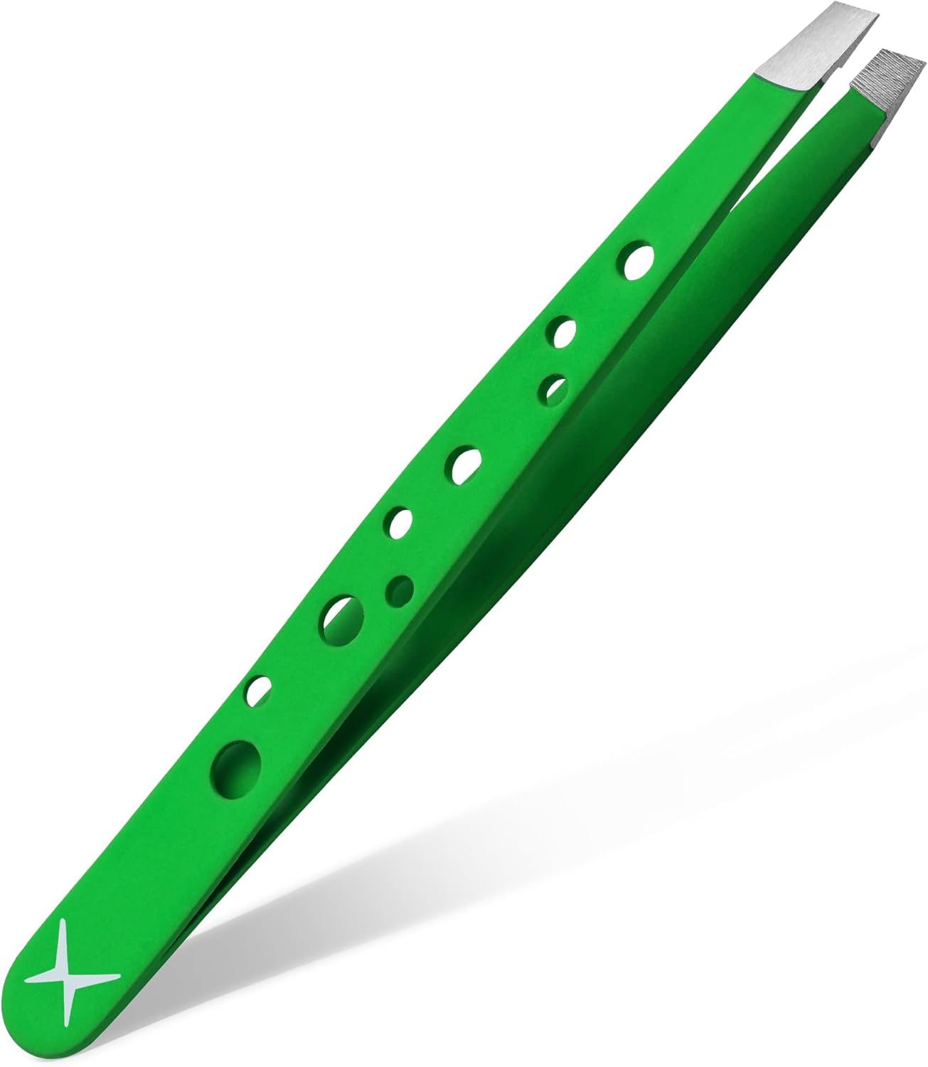 Precision Eyebrow Tweezers - Japanese Stainless Steel Slant Tip for Fine Hair | Luminous Citrus Color, 9-Hole Grip