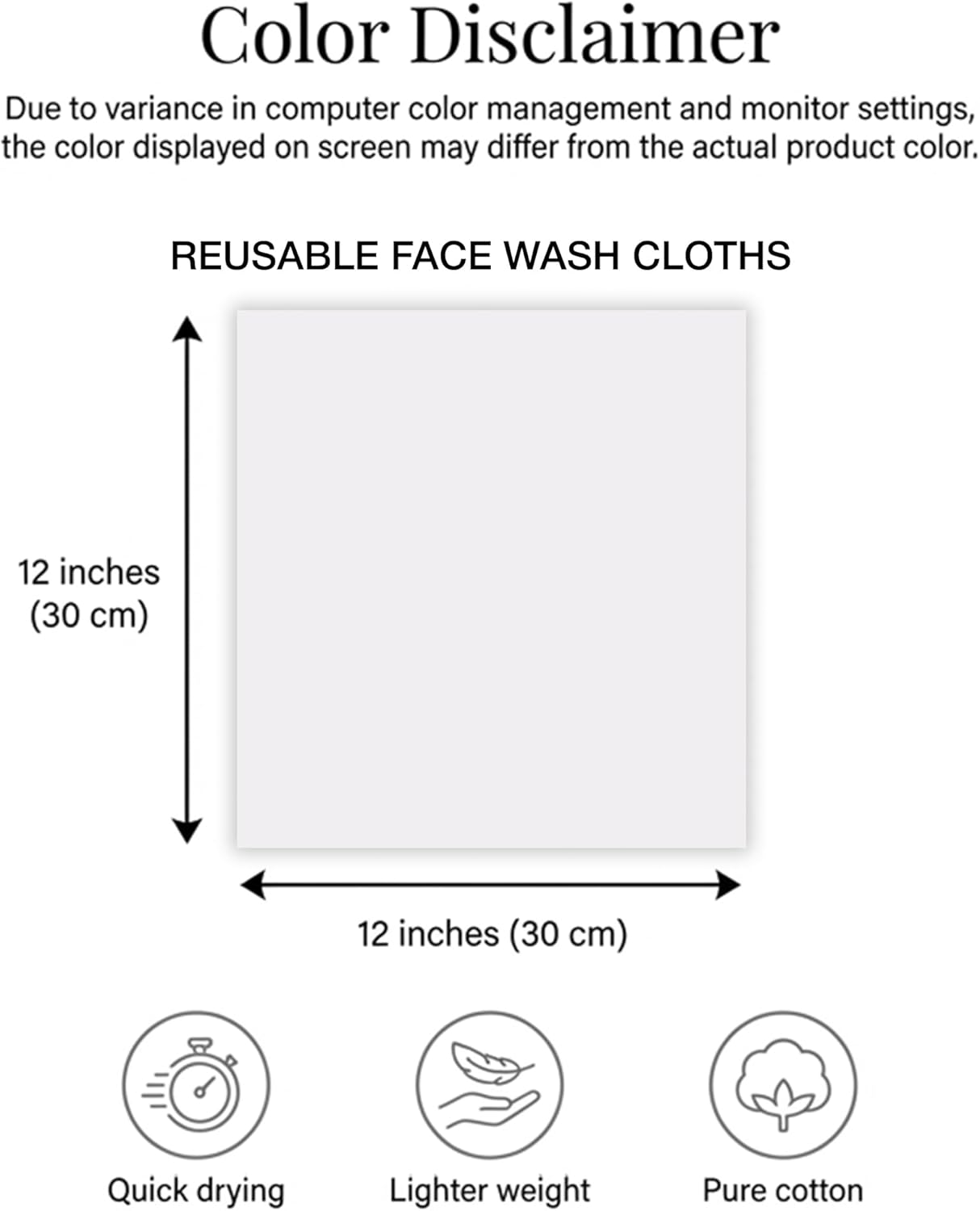 Riverside 12-Pack 100% Cotton Hunter Green Face Towels - Super Soft, Absorbent Washcloths for Bathroom, Spa & Gym | 12x12 Inches