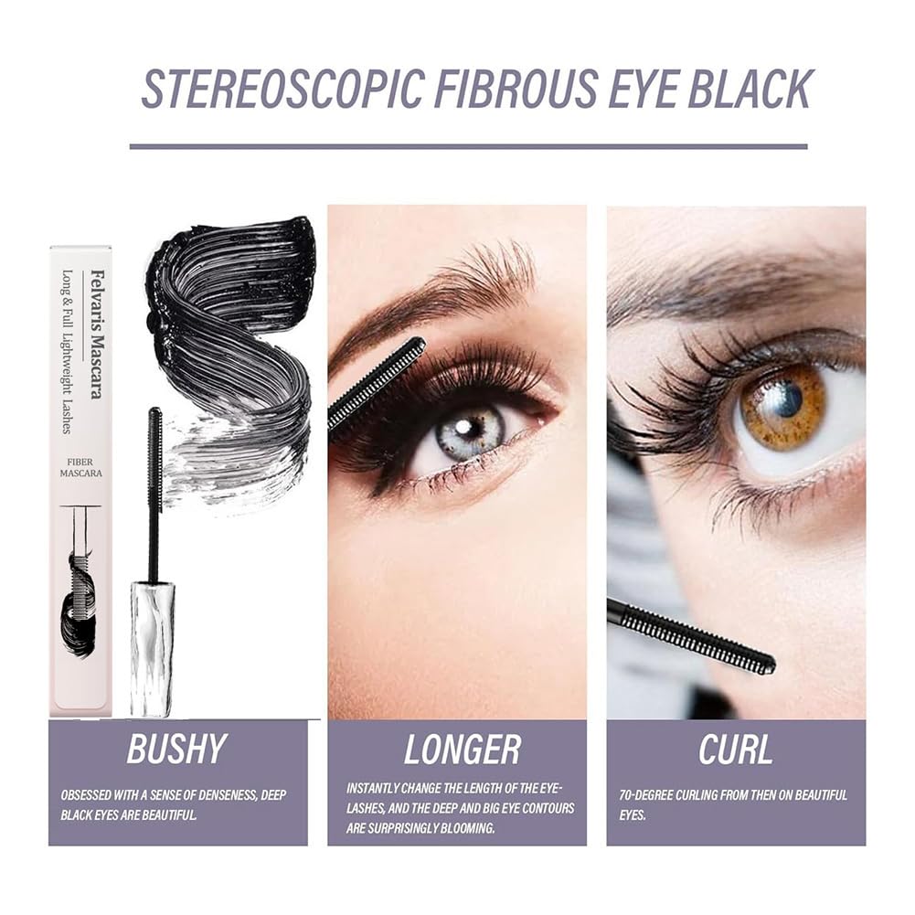 Waterproof Fibre Mascara - 3D Curling & Lengthening Black Formula | Metal Wand Applicator