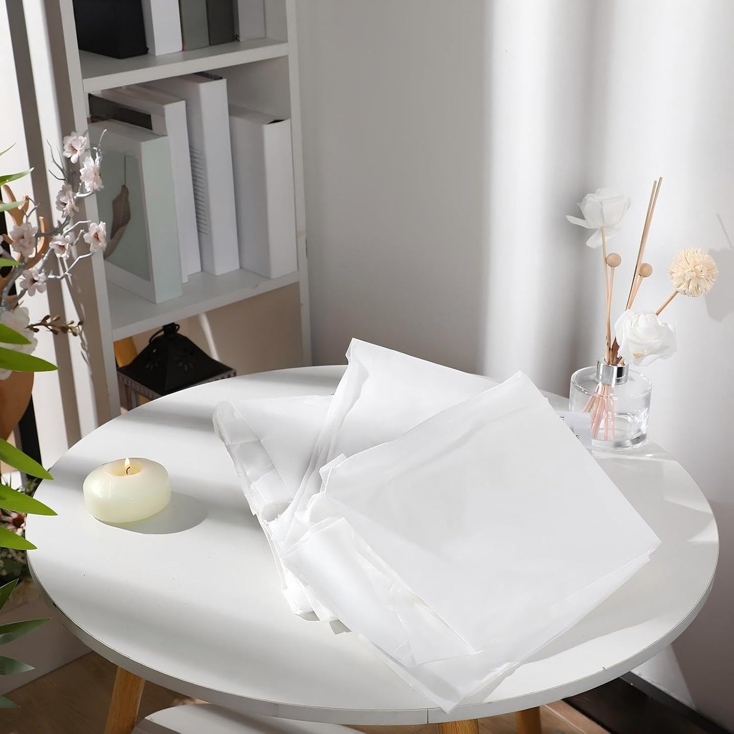 Disposable Fitted Sheets - 50 Pcs Waterproof Oilproof Massage Bed Covers | 39 x 87'' White