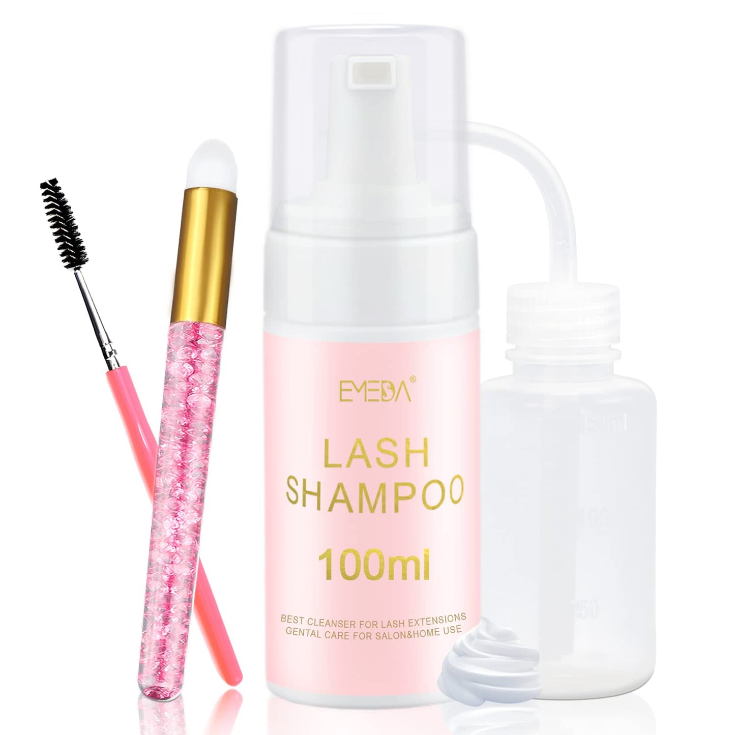 EMEDA Lash Shampoo Kit - Gentle Foam Lash Cleanser for Extensions | 3.38 fl. oz / 100ml