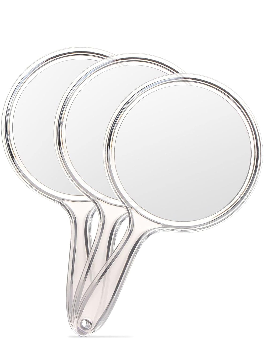 Double-Sided Handheld Mirror - 1X/3X Magnification | Set of 6 Clear Mirrors