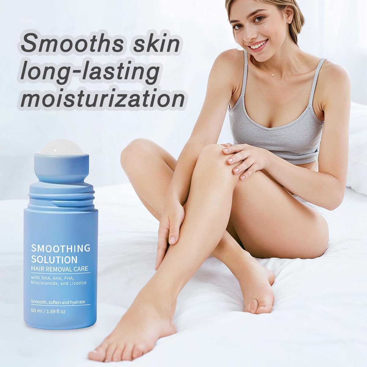 Ingrown Hair Roll On for Bikini Area, Legs & Underarms - Razor Bump Stopper & After Shave Repair Serum with Salicylic Acid -Improves Skin Texture- 50ml (1.69 fl oz) Treatment for Women