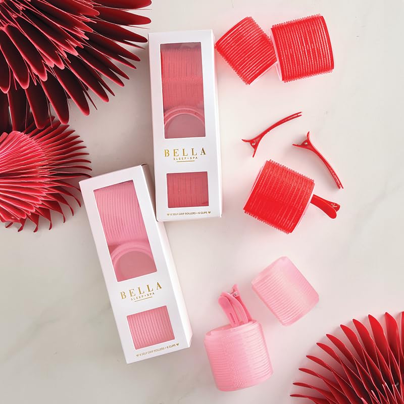 Bella Sleep + Spa Self-Grip Hair Roller Set - 12-Piece Heatless Curlers