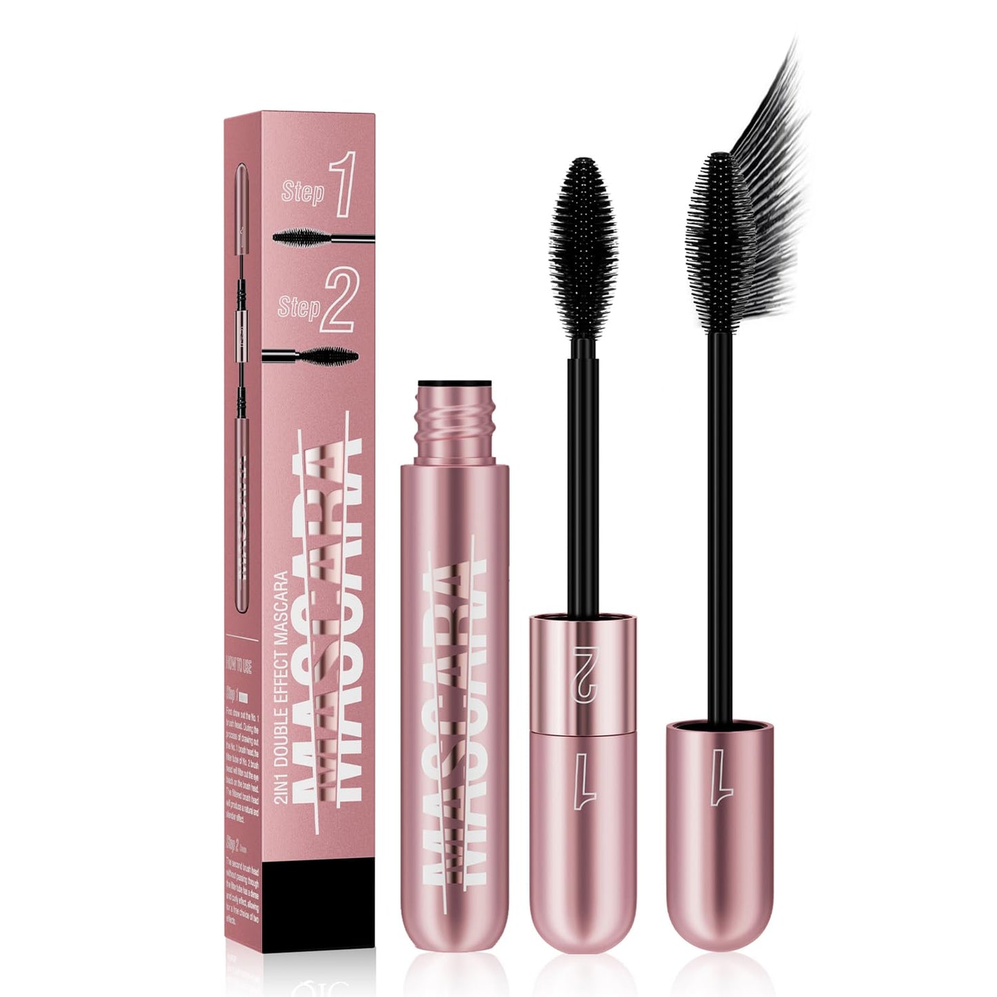 Lengthening & Volumizing Tubing Mascara - 2Pcs Smudge-Proof, Clump-Free Black for Natural Thickness