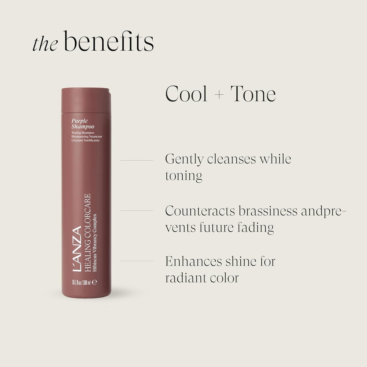 L'ANZA Healing Colorcare Purple Shampoo - Toning for Blondes & Highlights | Neutralizes Brass, Adds Shine, Sulfate-Free