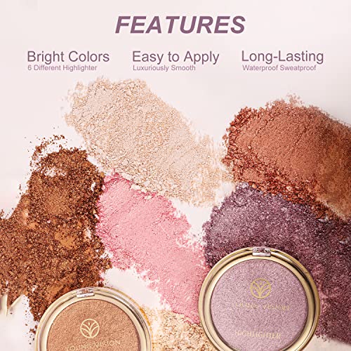 Young Vision Pink Highlighter - Baked Shimmer Makeup for Face & Body