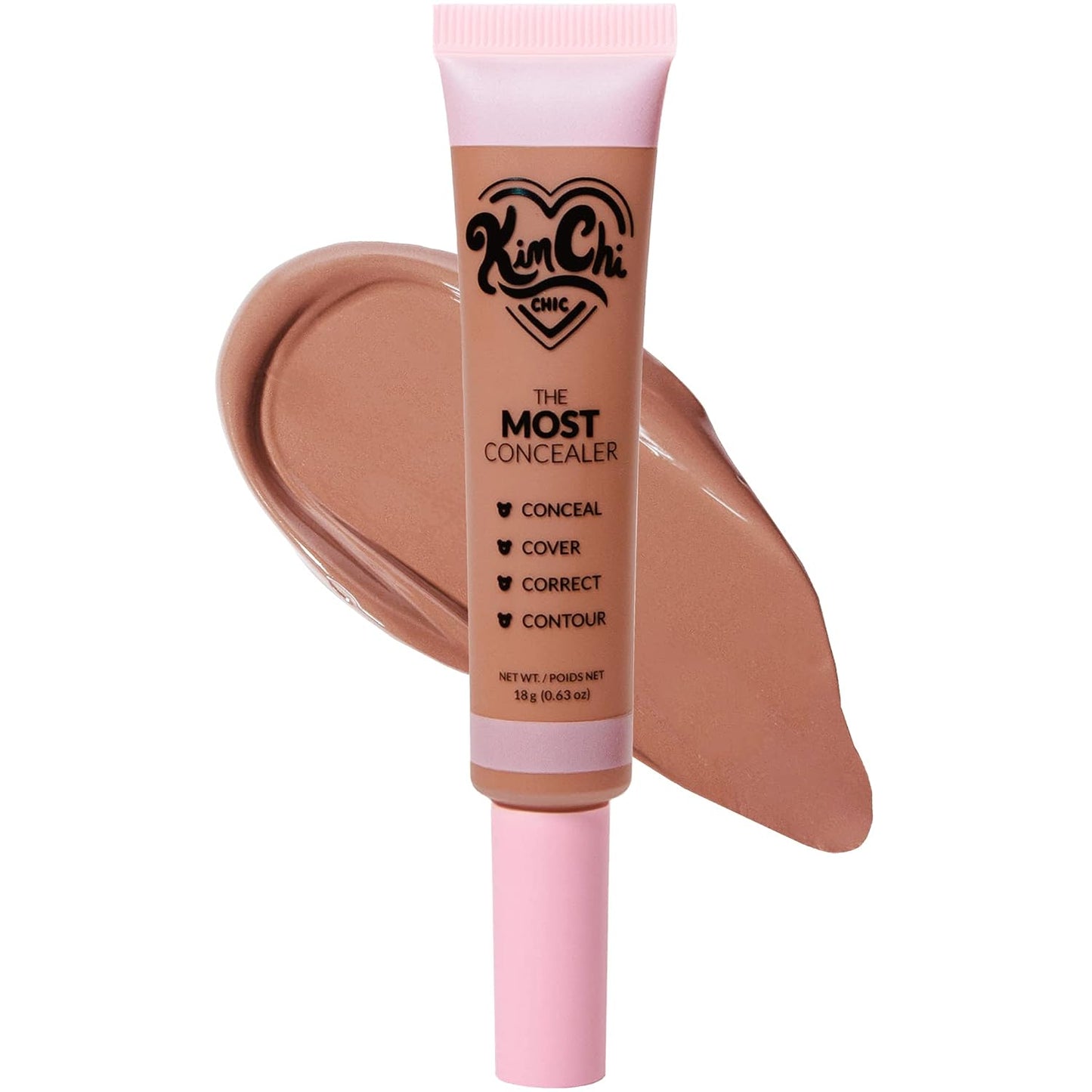 KimChiChic Concealer - Full Coverage Water Resistant Multi-Use Formula | Matte Satin Finish | 0.63 oz, 01-Ivory