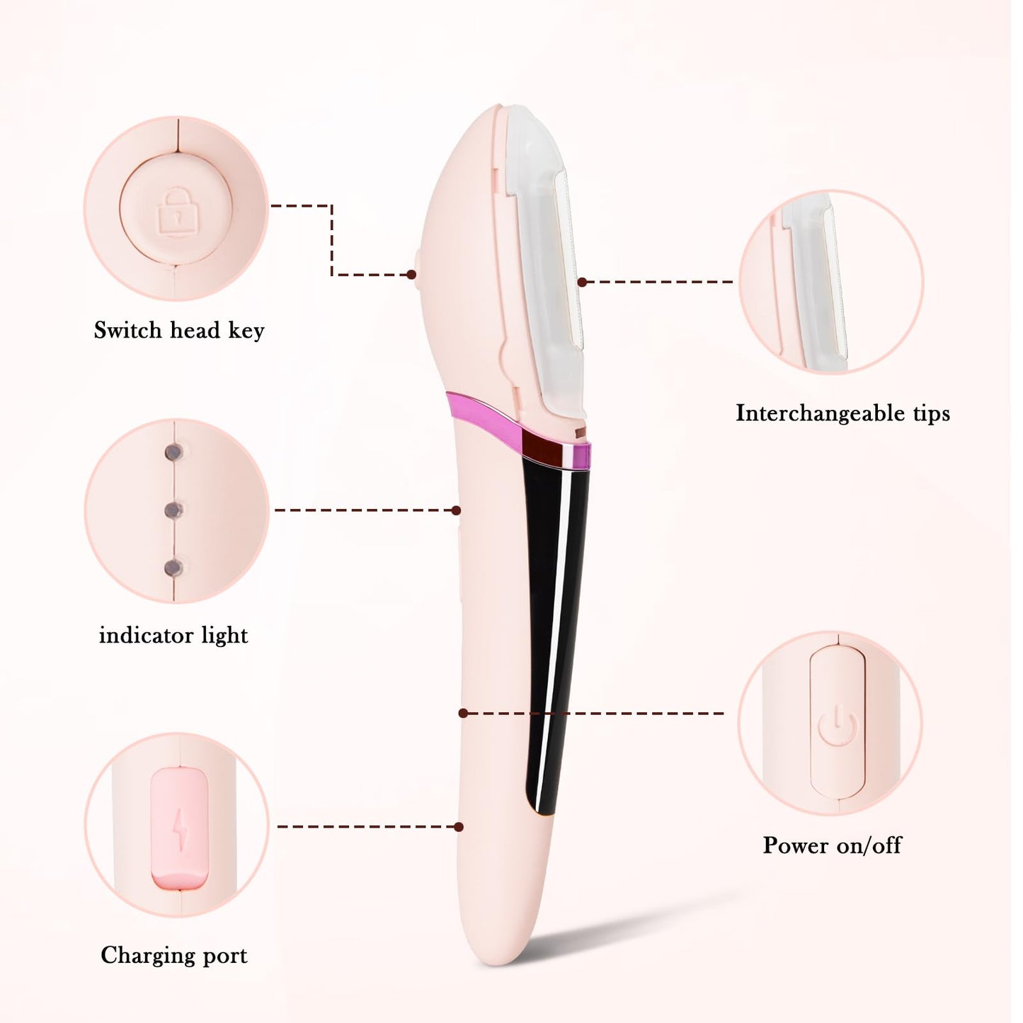 DSHKISK Sonic Facial Dermaplane Razor for Women Smooth Flawless Face hair Peach Fuzz Remover Exfoliante Rechargeable 3 Speeds Adjustable with LED Light