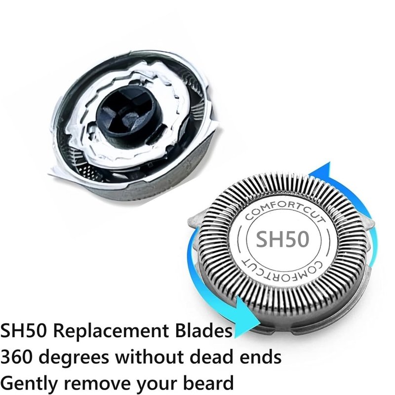 SH50/52 Replacement Heads Compatible with Philips Norelco 5000 Replacement Heads, Sh50 Razor Blades Compatible with Norelco 5000 Replacement Blades, ATXX(S5xxx), PTXX (PT8xx, PT7xx) (SH50-6Pack)