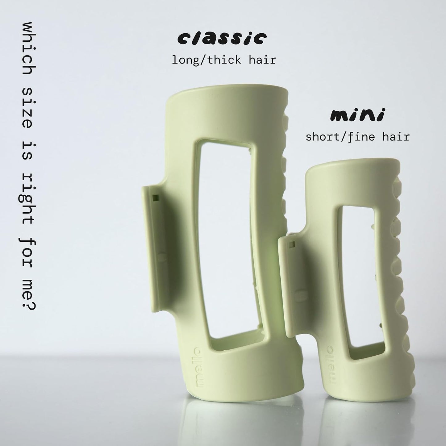 Mello Small Hair Clip - Flexible Comfort Hair Claw for Strong Hold | Durable Matte Finish (Green, Small)