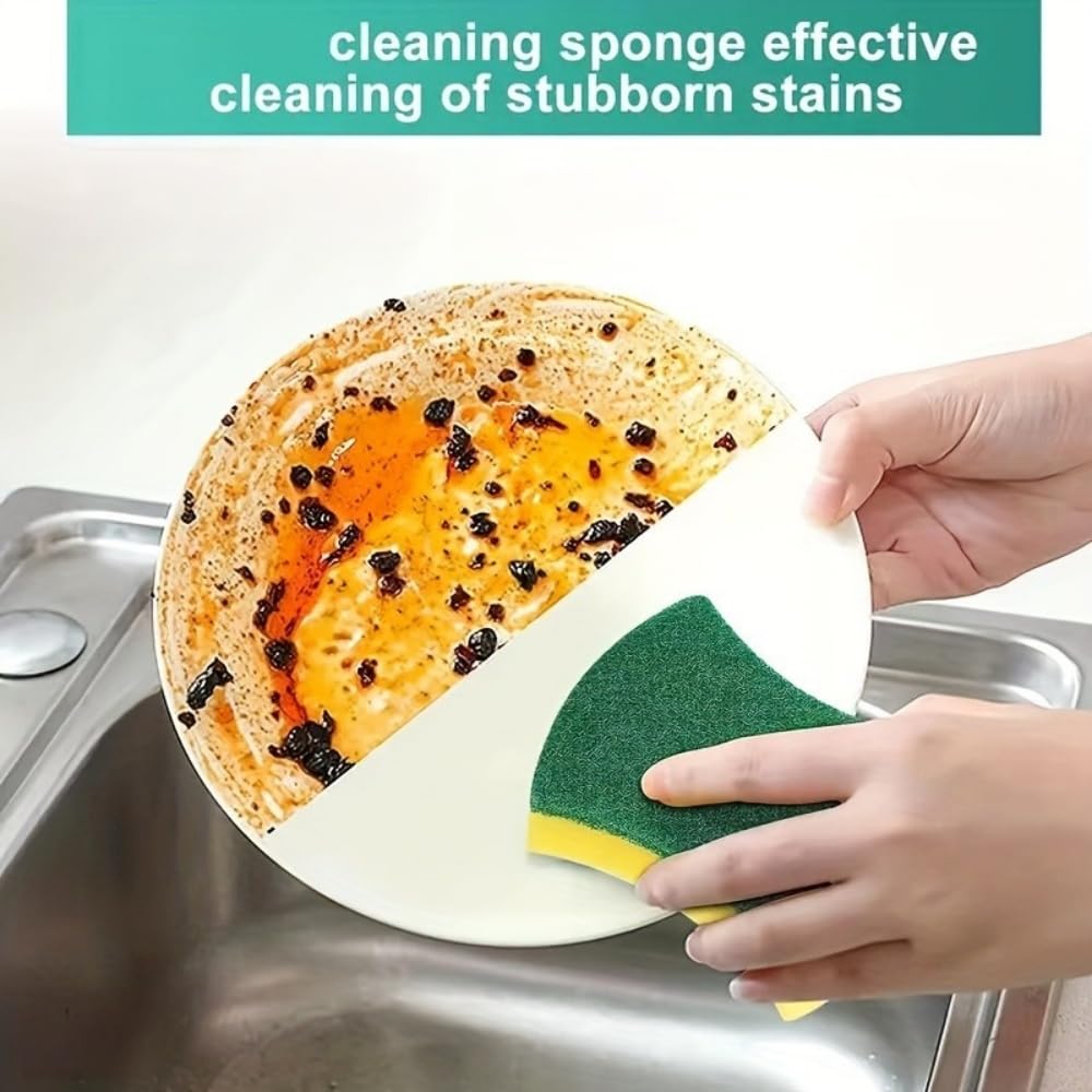 24Pcs Sponges Kitchen，Heavy Duty Dish Sponge,Cleaning Dish Scrubber Sponge for Home and Kitchen,Dual Sided Dish Sponge for Kitchen, Household, Bathroom，Stink-Free Cleaning Supplies for Pots, Pans