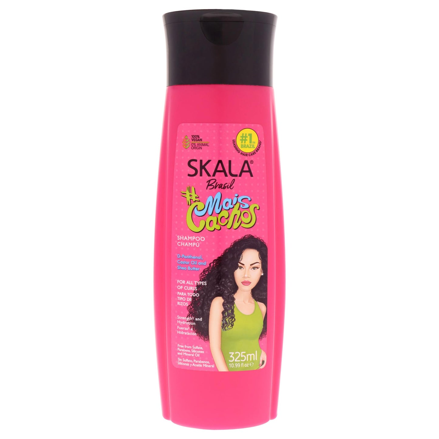 SKALA Expert Shampoo #MaisCachos 10.99 fl oz – Sulfate-Free Cleanser for Curly, Coily & Transitioning Hair – Hydrating & Strengthening with Shea Butter, Castor Oil