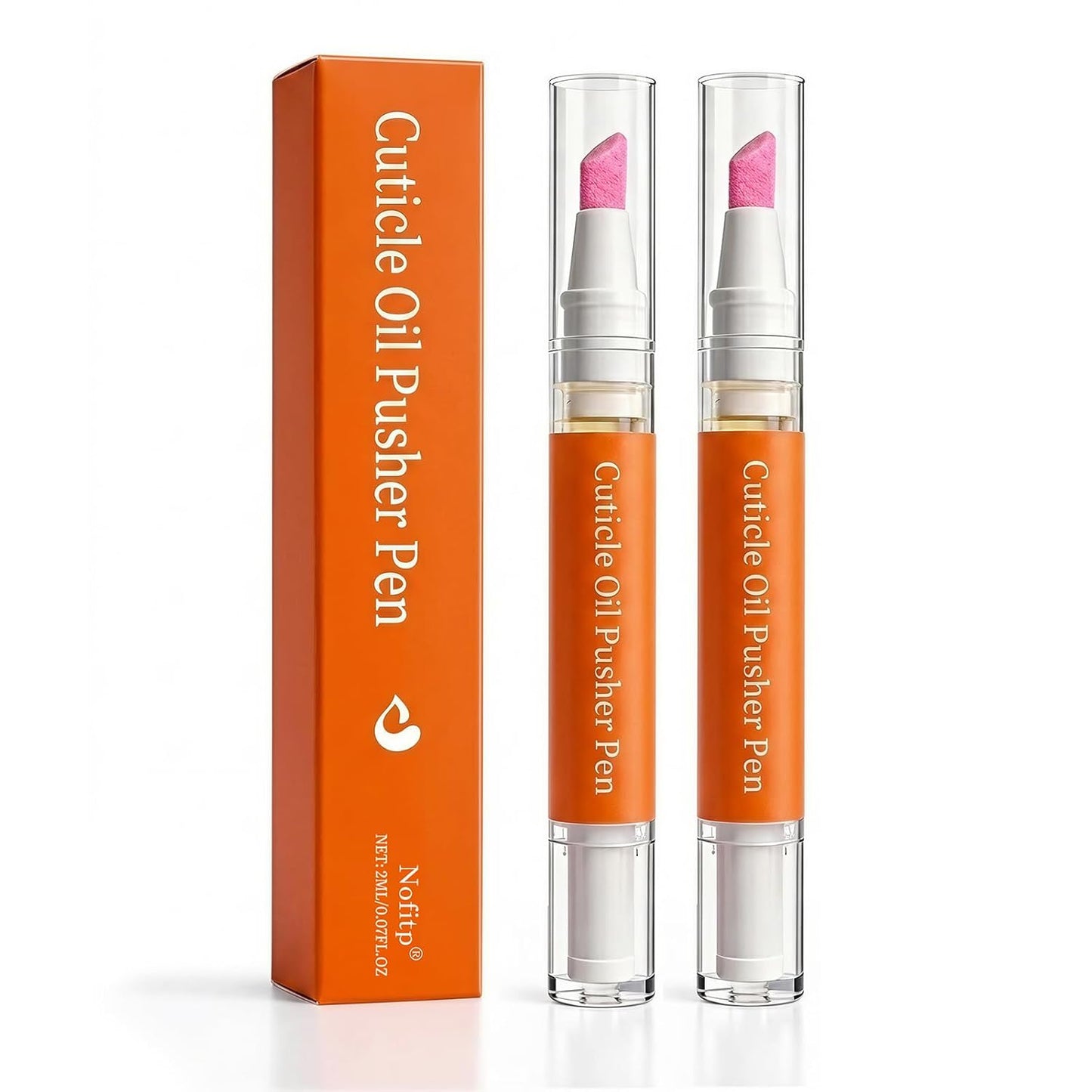 Ceramic Cuticle Pen - Moisturizes & Polishes Dry Cuticles | Instantly Removes Dead Skin, Leaves Nails Cleaner & Shinier - Orange