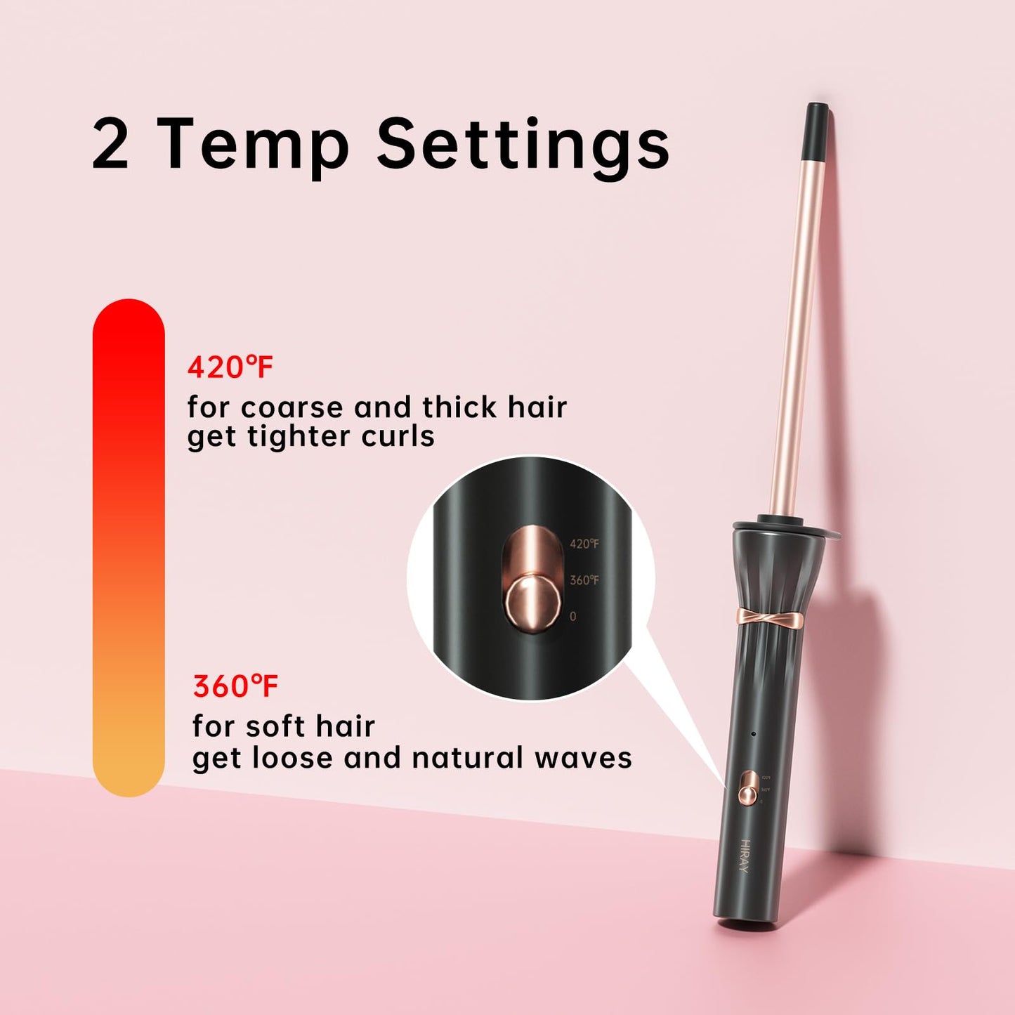 Hahahope 3/8 Inch Curling Wand,9mm Tiny Curling Wand,Ceramic Small Barrel Curling Iron with Adjustable Temperature,Fast Heating,for Short & Long Hair
