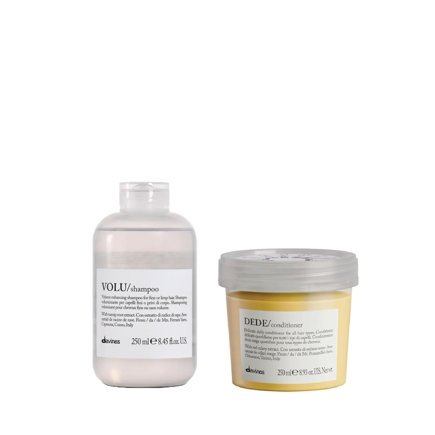 Davines VOLU Shampoo, Volume Shampoo For Fine, Thin Hair Types, Gentle Everyday Volumizing