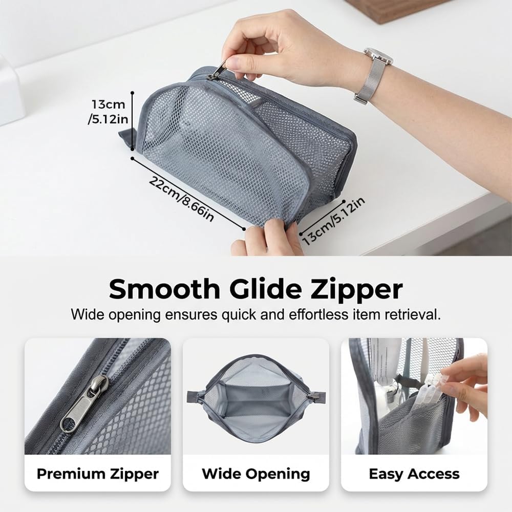 Coloday Standing Toiletry Bag - Large Capacity Waterproof Cosmetic Organizer | Lightweight EVA Travel Bag (White)