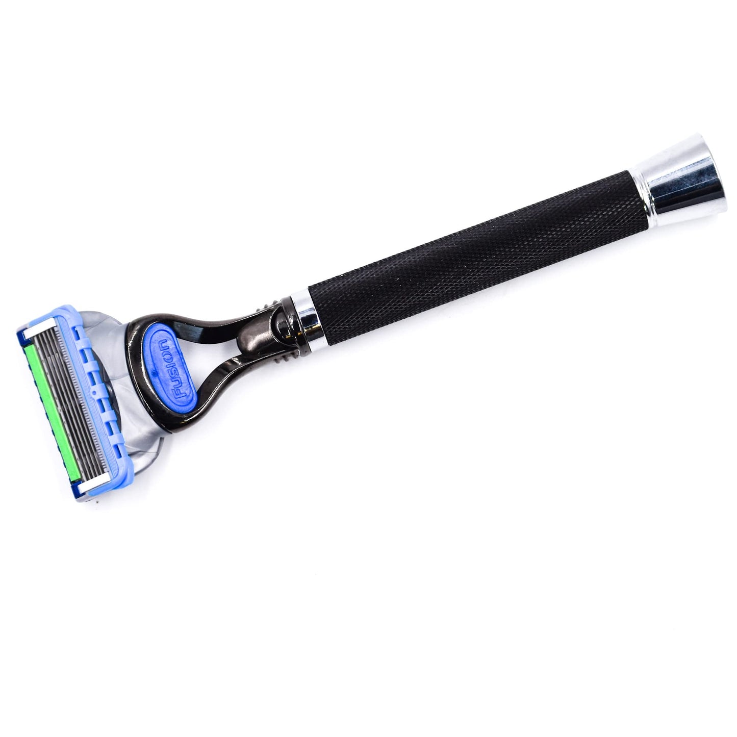 Parker Deluxe Black Fusion-Compatible Razor – 6″ Heavyweight Textured Handle + Free Gillette® Fusion Blade – Premium Men’s Shaving Tool
