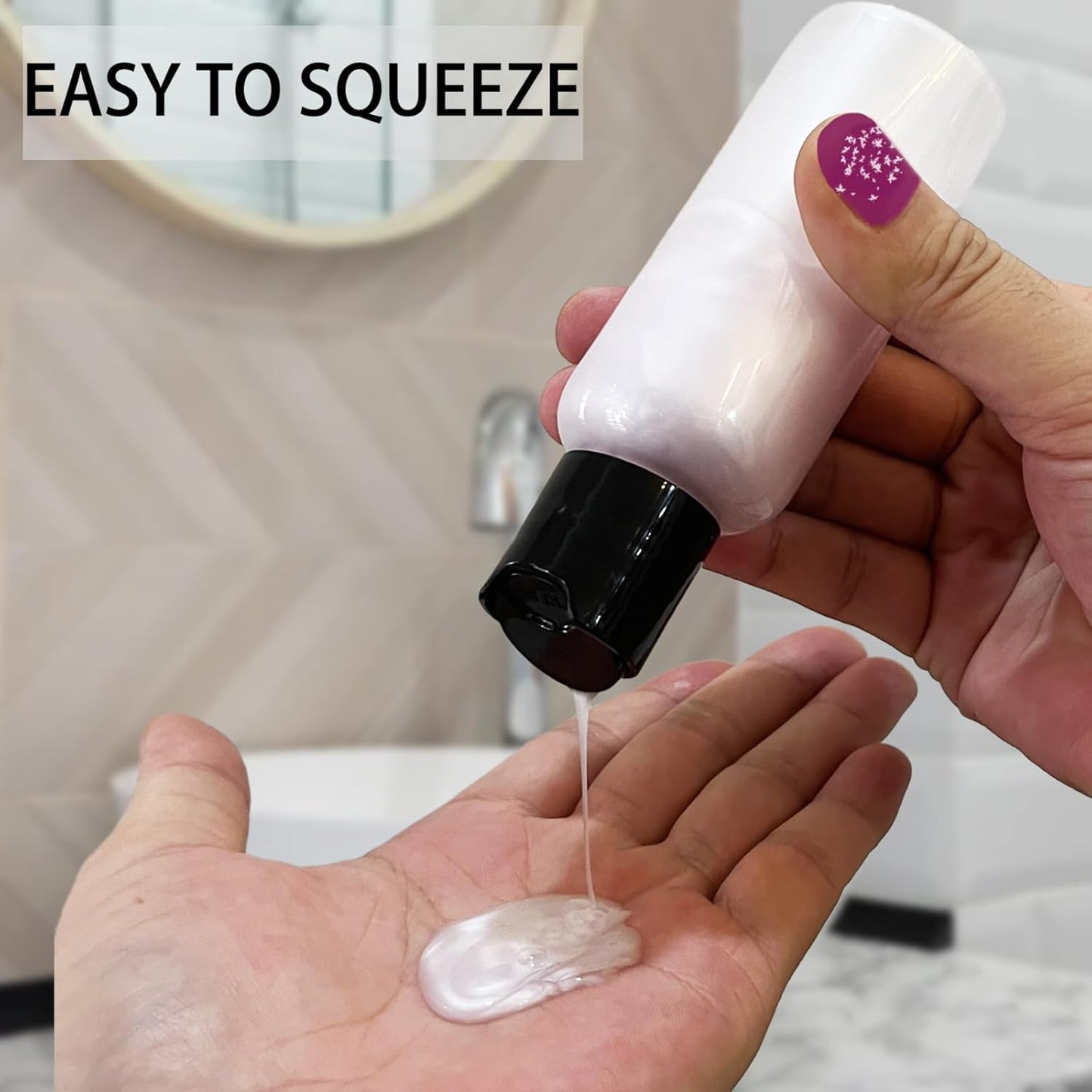 Travel Bottles for Toiletries - 5 Pack TSA Approved Leakproof 3.4 oz Plastic Containers with Labels