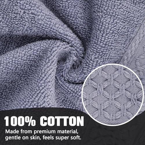 PHOGARY Multicoloured Cotton Wash Cloths Set - 6 Pack 13"x13"