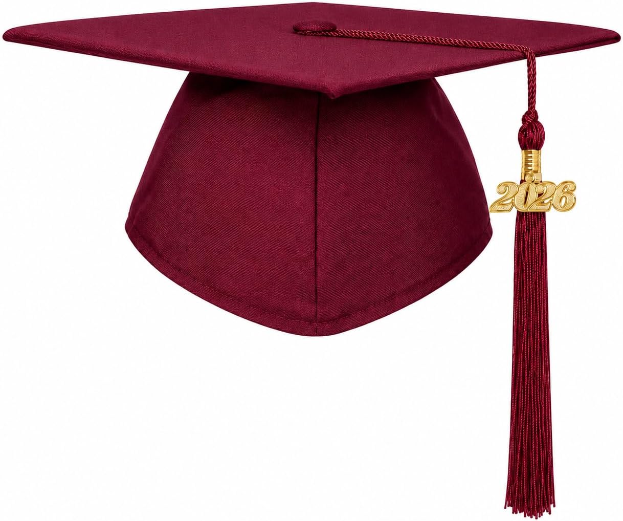Matte Graduation Cap for Adults - Unisex 2026 Tassel Charm | Perfect for High School & College