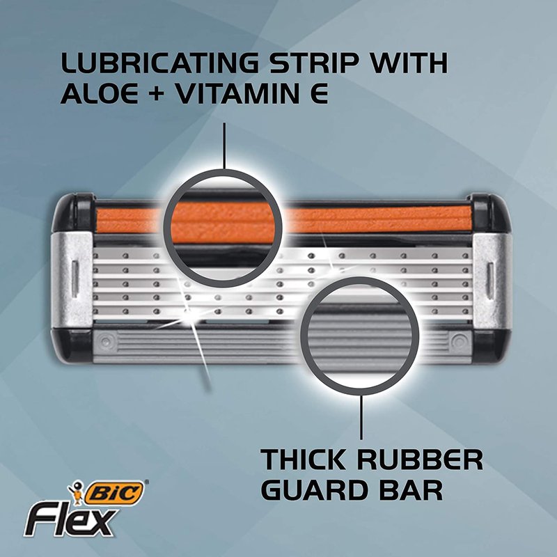 Bic Flex 5 Hybrid Razor - 1 Count Handle & 3 Count Cartridges Per Package - One (1) Package