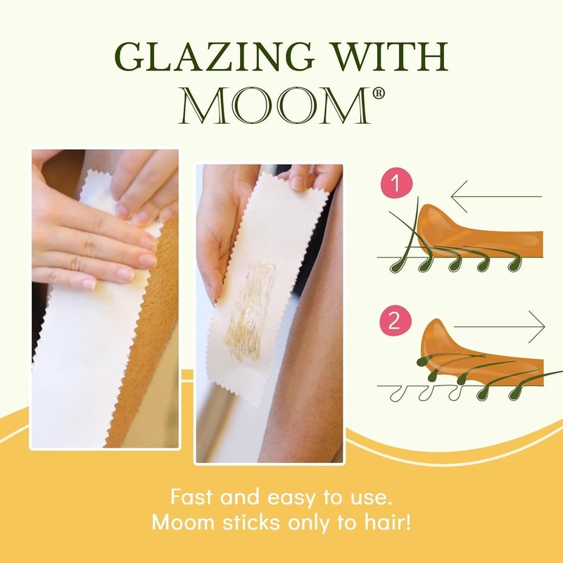 MOOM USDA Organic Sugar Wax Hair Removal, 6 oz Soft Wax Jar with Tea Tree Oil - Sugaring Paste for Face, Bikini & Brazilian, Body & Leg Wax for Women & Men (Strips & Sticks NOT Included)