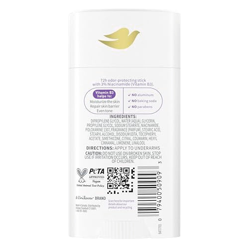 Dove Lavender & Chamomile Aluminum-Free Deodorant Stick, 2.6 oz